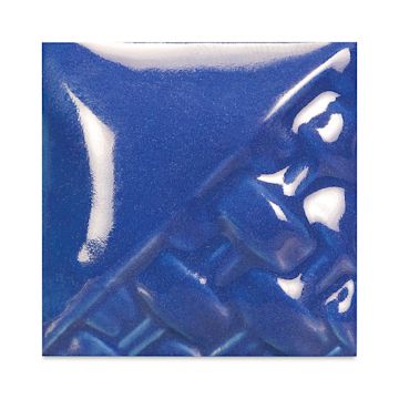 Open in modal - Mayco Stoneware Gloss Glazes Tile square finished with Blue Gloss Glaze
