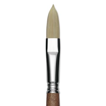Open in modal - Escoda Futura Synthetic Bristle Brush - Series 5418, Long Filbert, Size 14, Long Handle, close-up