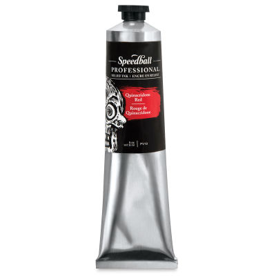 Speedball Professional Relief Ink - Front of 5 oz Quinacridone Red Tube