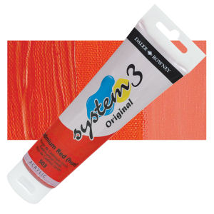 Daler-Rowney System 3 Acrylics - Cadmium Scarlet Hue, 150 ml tube