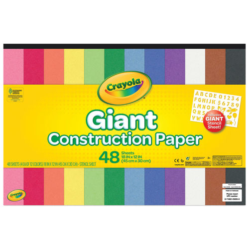 Crayola 48-sheet Giant Construction Paper With Stencil 12-color : Target