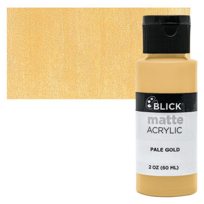 Blick Matte Acrylic - Pale Gold, 2 oz bottle with swatch