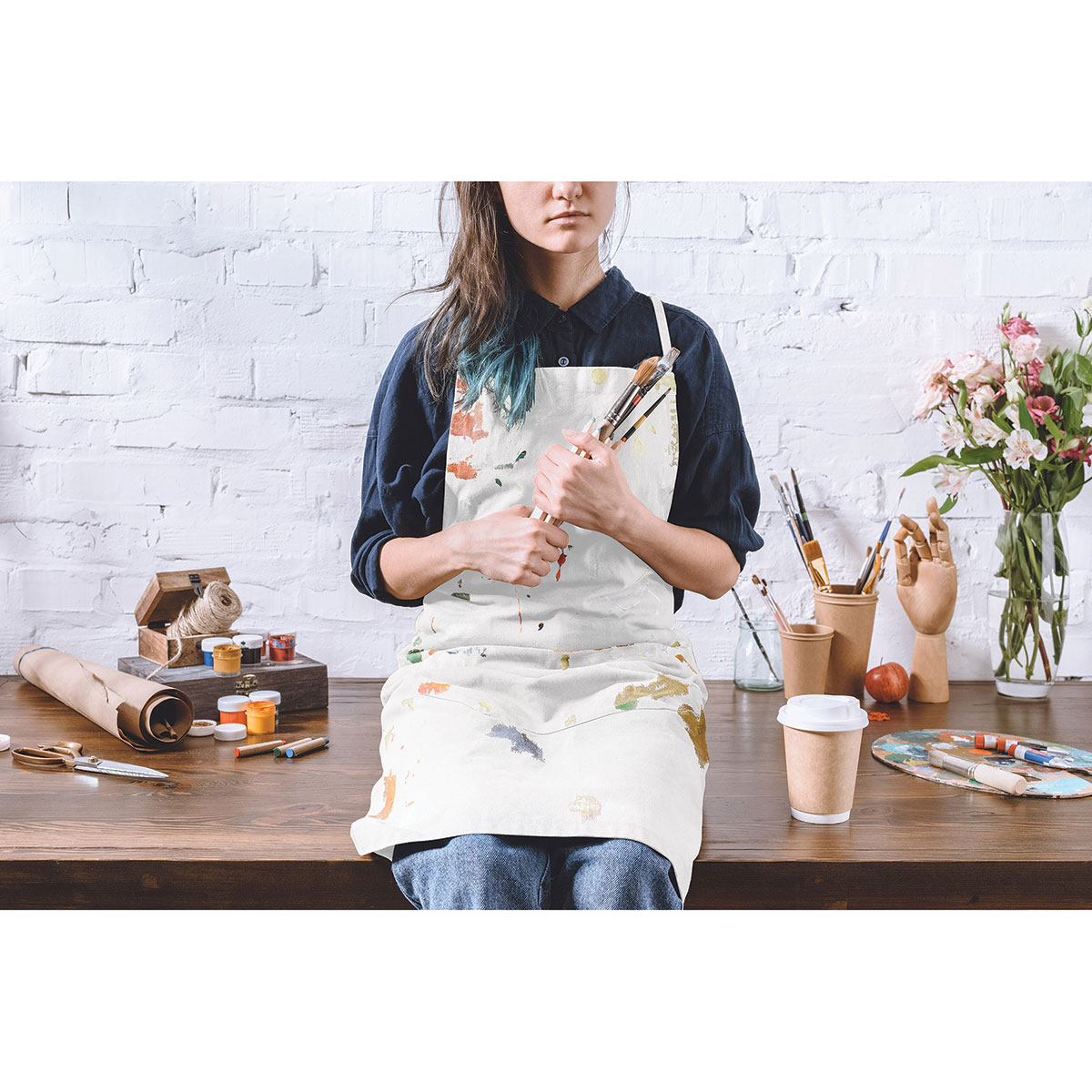 Wearm White Apron