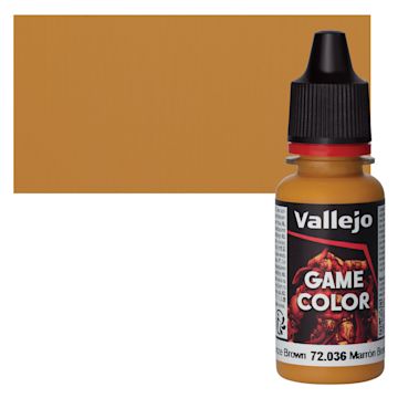 Open in modal - Vallejo Game Color Acrylic Paint - Bronze Brown - Bottle and Swatch