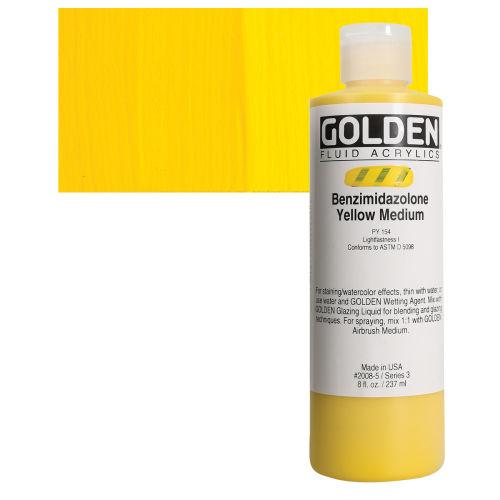 4 Oz Fluid Acrylic Color Paint Color: Hansa Yellow Opaque
