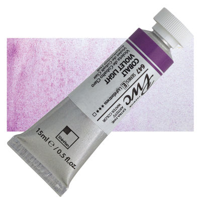 PWC Extra Fine Professional Watercolor - Cobalt Violet Light, 15 ml, Swatch with Tube