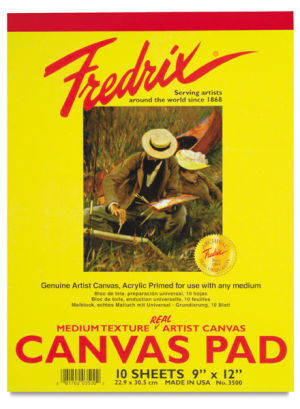 Fredrix Canvas Pads - Front view of Cover of pad