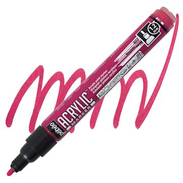 Open in modal - Pebeo Acrylic Marker - Magenta, 1.2 mm, Bullet Nib pen and swatch