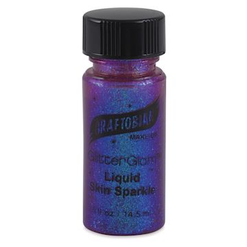 Open in modal - GlitterGlam Liquid Skin Sparkle - Front view of Violicious bottle