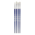 Silver Brush Bristlon Synthetic Bristle Brushes - Versatile Variety, Long Handle, Set of 4