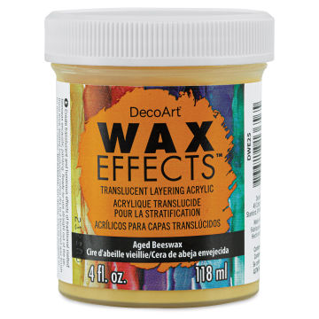 DecoArt Wax Effects Acrylic Paint - Aged Beeswax, 4 oz Jar (Front)