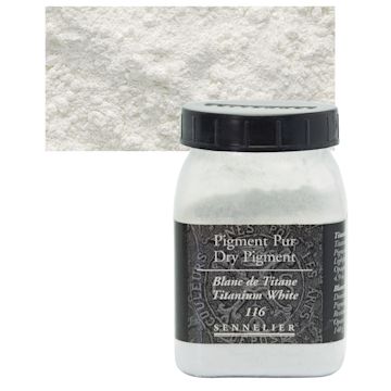 Open in modal - Sennelier Dry Pigment - Titanium White, 140 g jar and swatch