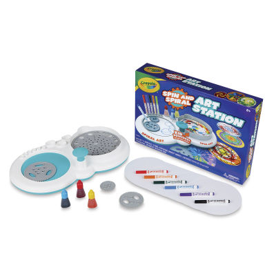 Crayola Spin and Spiral Art Station - Components shown with package