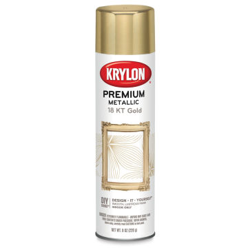 Krylon Premium Metallic Spray Paints - Front of 8 oz can of 18kt Gold Finish