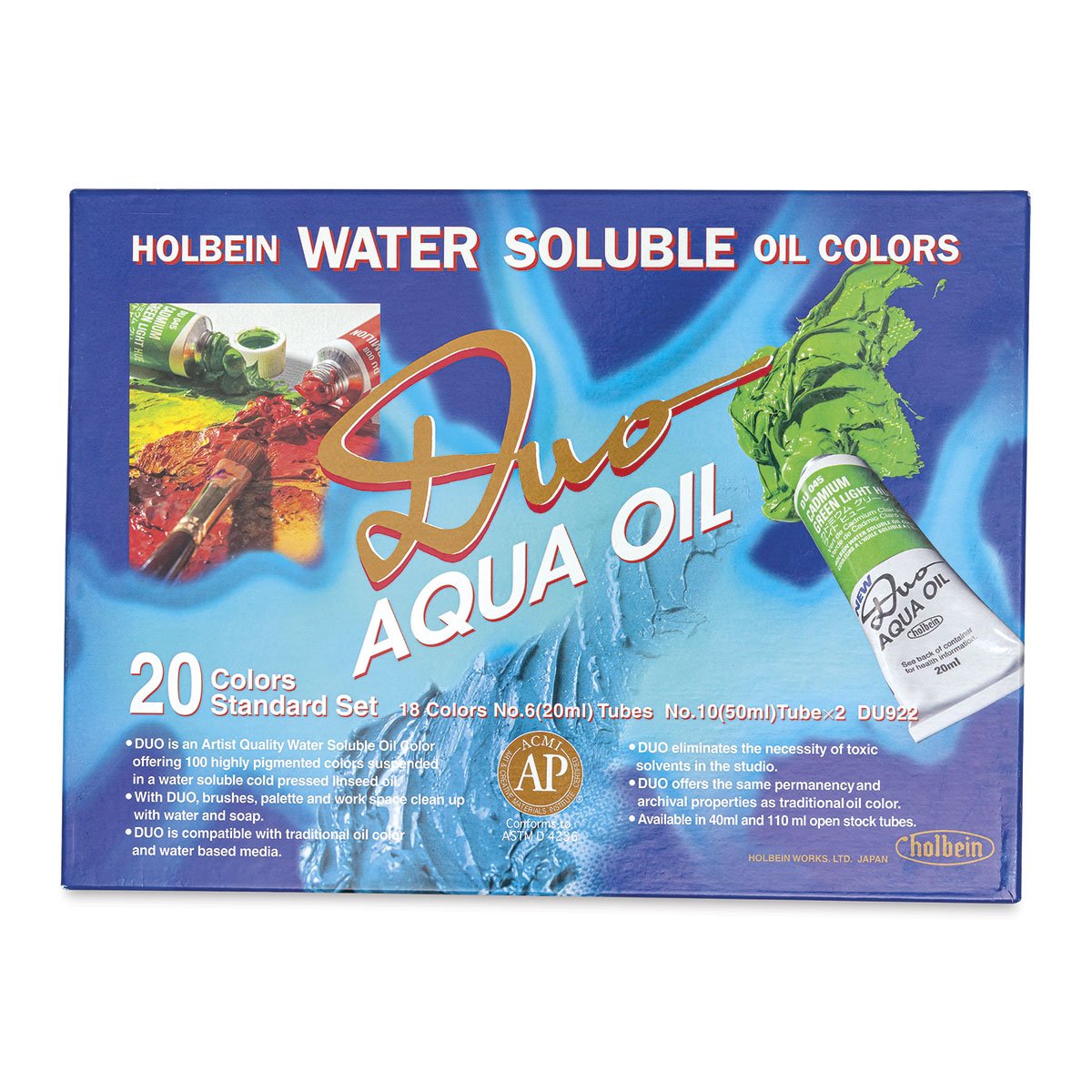 Swatching and painting with Holbein Aqua Duo water soluble oils paints set  