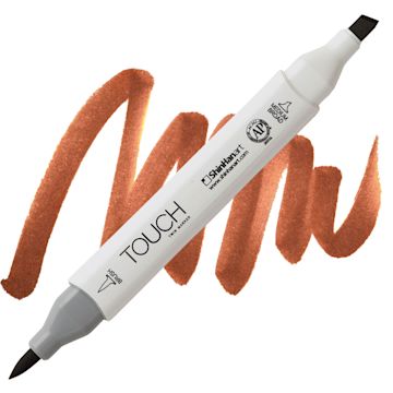 Open in modal - ShinHan Touch Twin Brush Marker - Brick Brown BR94 marker and swatch