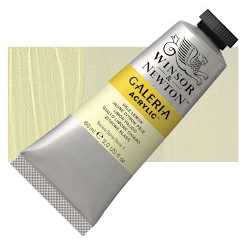 Open in modal - Winsor & Newton Galeria Flow Acrylic - Pale Lemon, 60 ml tube and swatch