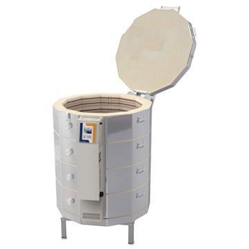 Open in modal - L&L eQuad Pro Production Kiln - eQ2836-3, Cone 10, 208V-3P, 60.4A, 28" Dia. x 36" D - right side