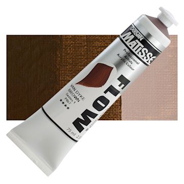 Open in modal - Matisse Flow Acrylic Paint - Van Dyke Brown, 75 ml tube and swatch