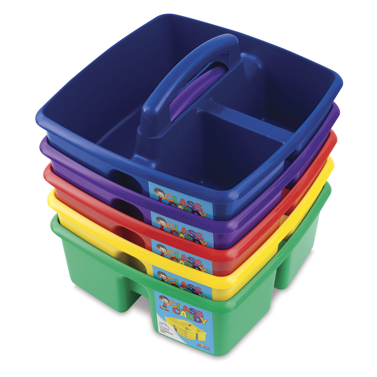 Storex Classroom Caddy, Set of 5, Assorted Colors