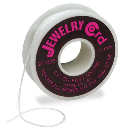 Nylon Jewelry Cord - Side view of White Cord Spool
