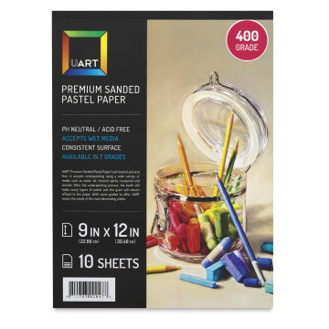 UArt Sanded Pastel Paper Pad - 400 Grit, 9" x 12", 10 sheets, Beige