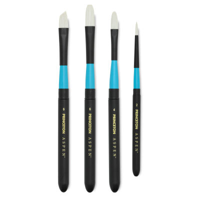 Princeton Aspen Series 6500 Synthetic Travel Brushes available in 4 shapes