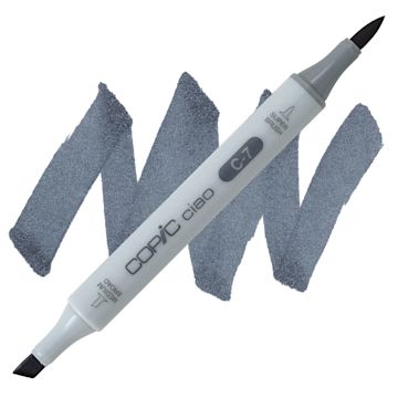Open in modal - Copic Ciao Double Ended Marker - Cool Gray C-7 marker and swatch