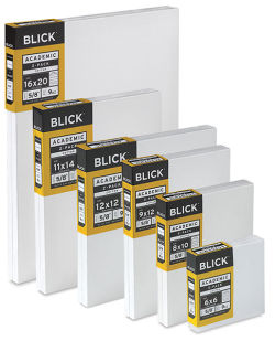 Blick Academic Cotton Stretched Canvas Packs, View of assorted sizes