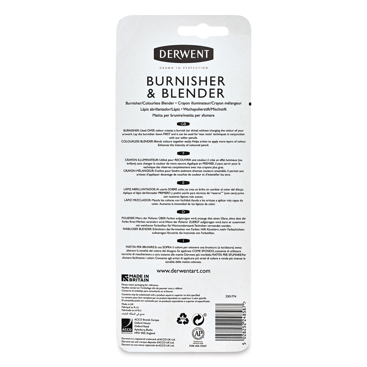 Derwent : Burnisher and Blender Set