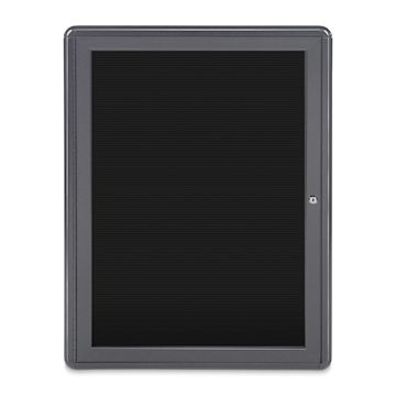 Open in modal - Ghent Ovation Letterboard Message Center - 24" x 34", Gray, W/ Hinged Doors