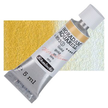 Open in modal - Schmincke Horadam Aquarell Watercolor - Gold, 5 ml tube and swatch