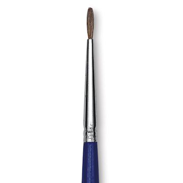 Open in modal - Blick Scholastic Camel Hair Brush - Round, Short Handle, Size 0 close up