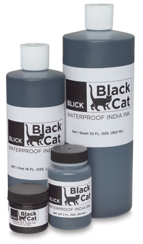 Blick Black Cat Waterproof India Ink - 1 1/4 oz