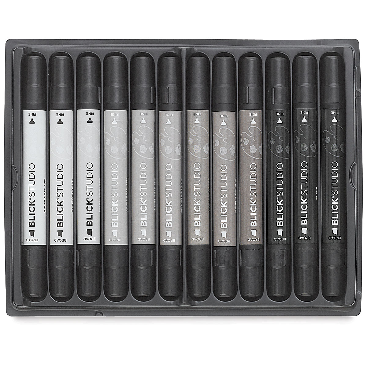 Blick Studio Brush Markers - Assorted Colors, Set of 12