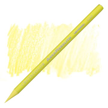 Open in modal - Cretacolor Aqua Monolith Woodless Watercolor Pencil - Flash Yellow pencil and swatch