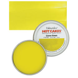 Enkaustikos Hot Cakes Encaustic Wax Paint - Citron Green, 45 ml tin