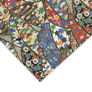 Open in modal - Aitoh Japanese Decorative Papers - Corner of Multicolor Birds and Flowers pattern shown