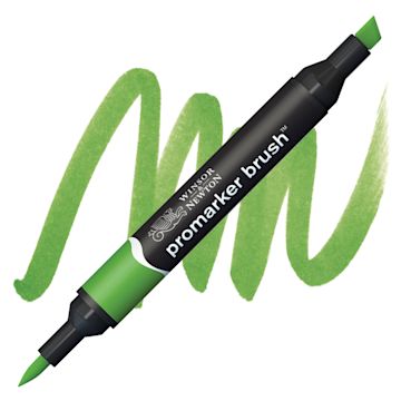 Open in modal - Winsor & Newton Promarker Brush Marker - Forest Green marker and swatch