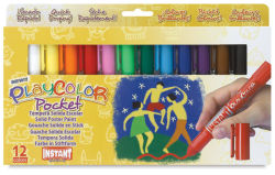 Playcolor Tempera Paint Stick Sets - Front view of Standard Colors Set of 12 package