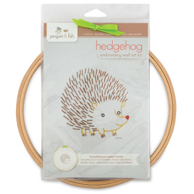 Embroidery Wall Art Kits - Hedgehog Kit shown