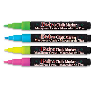 Open in modal - Marvy Uchida Bistro Chalk Marker - Assorted Colors, Set A, 3 mm