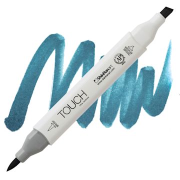 Open in modal - ShinHan Touch Twin Brush Marker - Marine Blue B62 marker and swatch