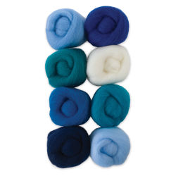 Wistyria Editions 100% Wool Roving - The Sea, Pkg of 8