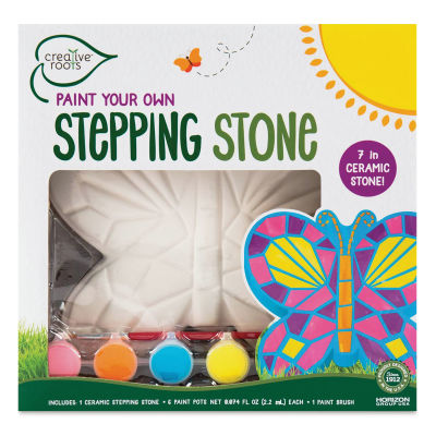Creative Roots Paint Your Own Stepping Stone Kit - Butterfly (Front of packaging)