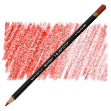 Open in modal - Derwent Chromaflow Colored Pencil - Strawberry, swatch and block