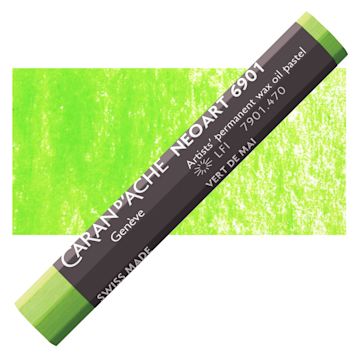 Open in modal - Caran d’Ache Neoart 6901 Pastel - Spring Green, pastel and swatch
