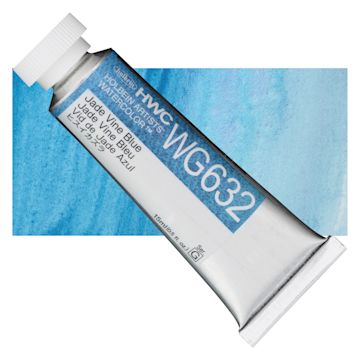 Open in modal - Holbein Artists' Watercolor - Jade Vine Blue, 15 ml tube and swatch
