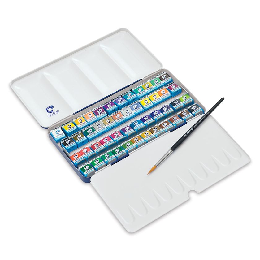 Van Gogh Watercolors Set - Metal Tin Set of 48 Half Pans | BLICK Art