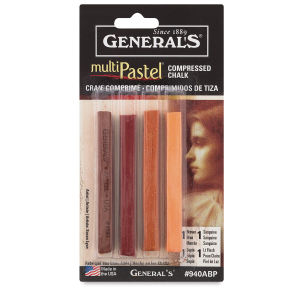 General's Compressed Pastel Chalk - Sienna, Pack of 4